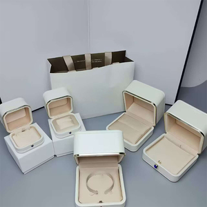 Luxurious Modern White Suede Jewelry <b>Box</b> with <b>Floral</b> Pattern Gift Storage <b>Box</b> - Product Image 1