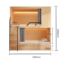 Lit superposé durable en métal et bois pour hôtel et appartement, lit superposé double capsule spatiale, mobilier de dortoir, direct usine