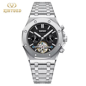 Montre mécanique automatique pour homme KINYUED, bracelet en acier inoxydable, résistante à l'eau 3BAR, affichage lumineux, luxe, mode - Product Image 3