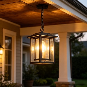 Bombilla LED E26 Negra, Lámpara Colgante para Exteriores, IP65 Impermeable, con Sensor de Luz, Regulable, para Decoración de Jardín y Paisaje - Product Image 1