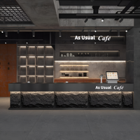 M2 Display Comptoir de bar industriel à LED en forme de L Café Boutique Design Table basse Celler à vin Comptoir de bar de restaurant en acier inoxydable