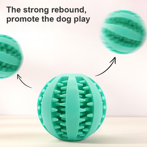 Dayanıklı Pet oyuncaklar doğal kauçuk köpek diş çıkarma topu interaktif eğitim topu diş temizleme yavaş besleyici köpek çiğnemek oyuncak - Product Image 3