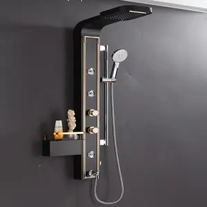 Luxe moderne mur monté panneaux de douche en acier inoxydable