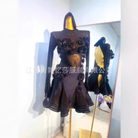 Nouvelle tenue de danse latine européenne et américaine Wy009, robe de performance 100 % polyester pour compétition et entraînement en groupe professionnel