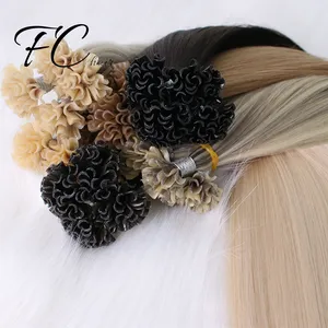 Fangcun Hot Sale Italian Keratin Pre Bonded Hair Extensions Remy Double Drawn u Tip Flat Tip i Tip Hair Extension