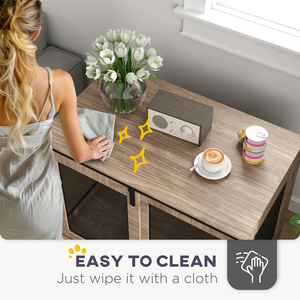 Gabbia per cani in metallo e legno resistente ed elegante - Product Image 6