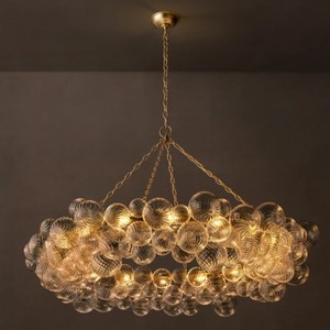 <span class=keywords><strong>Luminaire</strong></span> suspendu de luxe AB pour un style Art Déco moderne, lustre <span class=keywords><strong>en</strong></span> verre et cristal avec LED 2700K blanc chaud doux - Product Image 3