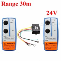 Telecomando Wireless Doppio per Verricello 24V, Controllo a Distanza 30 Metri per Auto, Jeep, SUV
