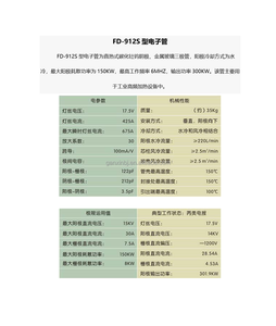 Vakuum-Elektronenröhre Hochfrequenz-Oszillationsröhre Glas-Triode Elektronenröhre Triode Hochleistungs-Triode FD-912S - Product Image 3