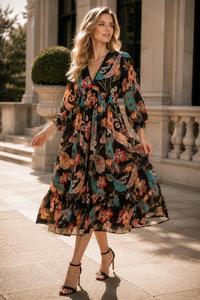 Vestido de Verano con Estampado Floral para Mujer, Estilo Boho Informal para Vacaciones en la Playa, Viajes, Fiestas en el Jardín y Escapadas - Product Image 2