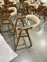 Meubles de restaurant, café et bistrot commerciaux, ensemble de table à manger nordique de luxe, 4 chaises, chaises de salle à manger modernes en bois massif