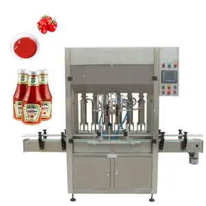 Máquina de enchimento rotativa para molho de tomate, pistão rotativo para confeitaria viscosa