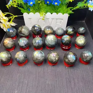Wholesale Natural Carved High Quality Crystal Labradorite Sphere For Home Decoration