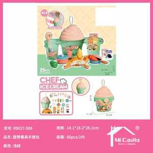 Chef Ice Cream Playset 25Pcs Plastic Pretend Kitchen Toy For Kids Age 2 4 Years Unisex - Product Image 3