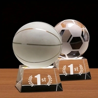 Offre Spéciale – Trophée de football personnalisé en verre, design créatif, logo, cadeaux d'affaires, boules de cristal solides avec base pour les matchs de basketball