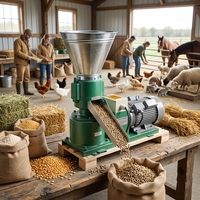 Mini machine à granulés d'aliments pour animaux TOPS120B à moteur électrique, haute productivité, capacité de 100 kg/h, certifiée CE, en fonte, 110V/220V/380V