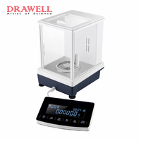 Balance analytique numérique professionnelle Drawell DEB124N avec connectivité USB, précision de 0,01 mg