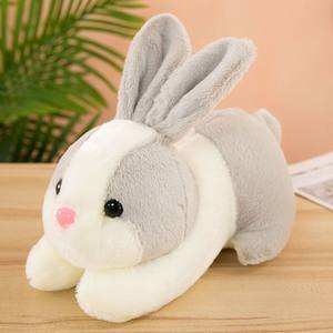Toptan 25cm Kawaii gerçekçi kabarık tavşan peluş oyuncak PP pamuk dolum özel yumuşak yastıklar örgü astar yorgan tatil hediye - Product Image 4