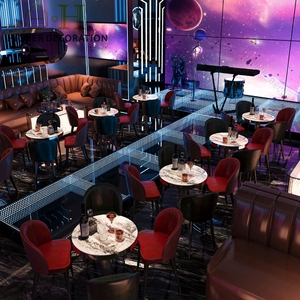 ชุดโต๊ะในบาร์และคาเฟ่แบบหรูหราเซตโต๊ะโซฟาและบาร์ร้านอาหารดีไซน์ภายในสำหรับการรับประทานอาหาร - Product Image 1