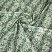Tissu extensible à motif serpent imprimé peau de serpent verte, brodé de paillettes, tricoté, pour robe de soirée et jupe, OEM disponible