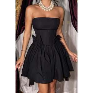 Vestido de Noche Negro sin Tirantes, Corto - Product Image 5