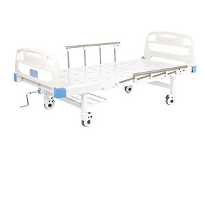 เตียงผู้ป่วยแบบปรับมือหมุนเดี่ยว Mingxu Medical Manual Hospital Bed ABS แบบสามขา สำหรับผู้สูงอายุ ใช้ในบ้านหรือสถานพยาบาล - Product Image 1