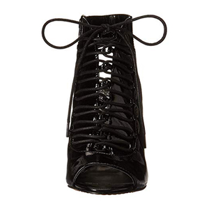 Nero della Pelle Verniciata Peep Toe Stivali A Stiletto Tacco Alto <span class=keywords><strong>Stivaletti</strong></span> per Le Donne - Product Image 3