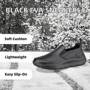 Nouvelles baskets noires en EVA, confortables, légères, à enfiler, pour skateboard, avec amorti en mousse à mémoire de forme et doublure en maille, pour la marche printemps-été - Product Image 2