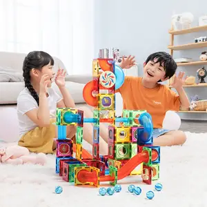 Marble Run Building Blocks Toys STEM giocattoli educativi 110 pcs piastrelle magnetiche in marmo per bambini