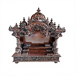 Traditional Hand Carved Teak Wooden <b>Mandir</b> Traditional Indian Wooden Temple in Solid Teak Wood Custom Wooden Pooja <b>Mandir</b> For UK - Product Image 1