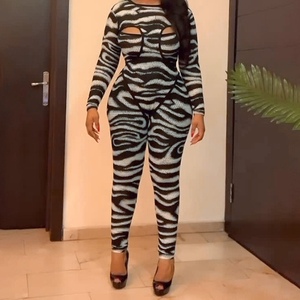 Conjunto de 2 Piezas de Mono con Estampado de Cebra y Leggings con Cordones para Mujer, Otoño/Invierno - Product Image 5