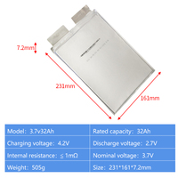 Batterie LiFePO4 souple de qualité supérieure 3.7V 32Ah 5000 cycles, grande capacité pour véhicules électriques et stockage d'énergie solaire
