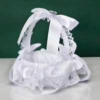 Fournisseurs de mariage paniers de fleurs pour enfants décorations de mariage avec paniers en dentelle de satin strass