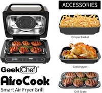 Friteuse à Air, appareil de cuisson 8 en 1, poêle à vapeur, grille, cuiseur à riz, micro-ondes, déshydrateur d'aliments, machine de yaourt, meuble de désinfection, nouveau design