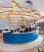 Comptoir de bar commercial sur mesure, comptoir de bar pour restaurant, café, solution de mobilier tout-en-un, taille, couleur et logo personnalisés