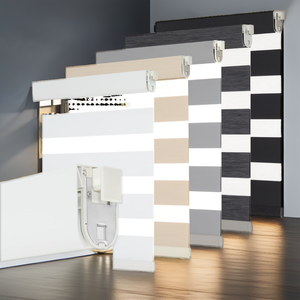 Stores occultants intelligents pour chambre à coucher, vente en gros d'usine, télécommande jour/nuit, stores horizontaux motorisés électriques en polyester - Product Image 2