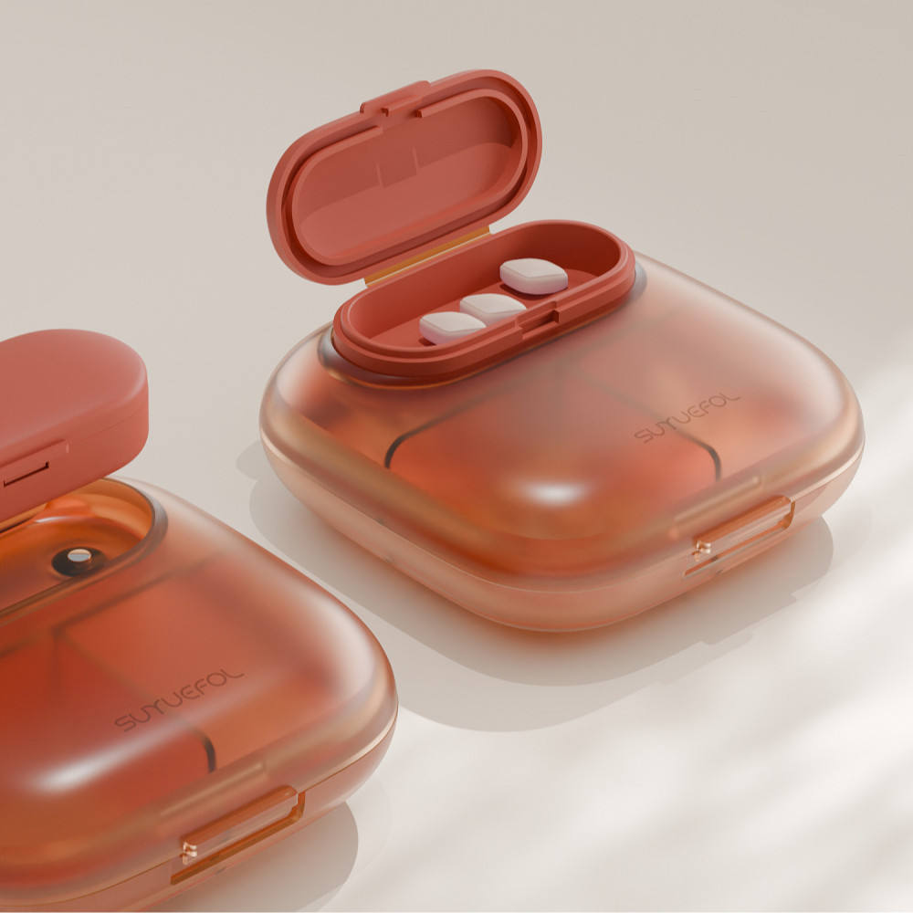 4 compartments transparent orange