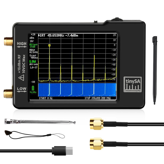 PACKBOX Upgraded Hand Held Tiny Spectrum Analyzer TinySA 2.8" Display 100kHz to 960MHz With ESD Protected Version V0.3.1_E
