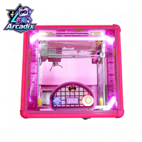 Mini Machine à griffes Magic Cube entièrement transparente avec paiement par pièces et code QR, attrapeur de peluches, jeu d'arcade de table