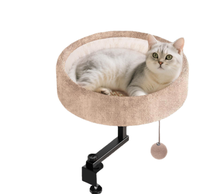 Support de lit pour chat flottant à fixer sur table, sans perçage, pour bureau, structure d'escalade pour chat, rotatif, hauteur réglable, lit de table pour chat
