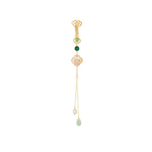 MUYU Chinese Style Brooch With Pearl And Jade Tassel For Cheongsam Women Traditional Jewelry Accessory - Product Image 5