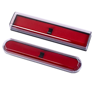 SHULI Vente Flash Boîte à Stylos en Plastique Acrylique Transparent avec Doublure Rouge, Emballage Cadeau Clair