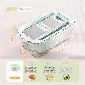 Panier d'égouttage multifonctionnel double couche de grande capacité Râpe domestique manuelle en acier inoxydable PP pour pommes de terre et ail - Product Image 6