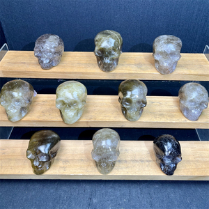 Calaveras curativas de cristal natural al por mayor calaveras de cuarzo citrino ahumado talladas a mano de 2 pulgadas para decoraciones - Product Image 2