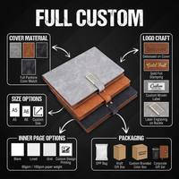 Carnet de notes A5 à couverture souple en cuir PU, ligné à pois, personnalisable pour l'école et le bureau, avec logo sur mesure, style vintage