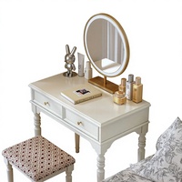 Table de maquillage en bois massif de style français, multifonctionnelle, pour chambre à coucher, style américain moderne et simple, couleur crème, pour petit appartement