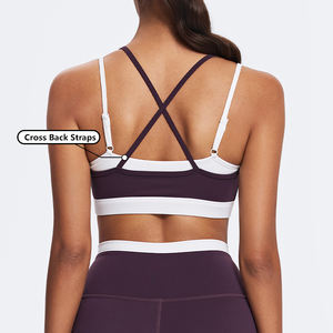 Wholesaler Adjustable Compression <strong>Bra</strong> Running Yoga Top False Two Piece Color Block <strong>Sports</strong> <strong>Bra</strong> Custom Fitness Gym <strong>Bra</strong> for Women - Product Image 2
