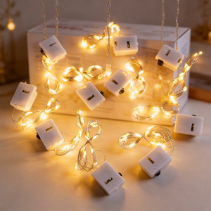 Guirlande lumineuse décorative LED, boîte blanche, 36V, alimentée par piles bouton, éclairage d'ambiance pour fête, gâteau, fleurs - Product Image 1