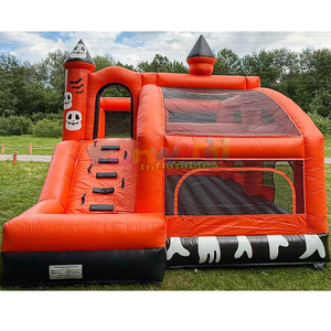 Outdoor bounce <b>house</b> combo halloween commercial <b>inflatable</b> bouncy castle with slide for kids - Product Image 1