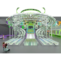 Centre de divertissement familial intérieur Aoleao Cyberpunk avec toboggan en spirale, trampoline, mur d'escalade, jeux interactifs, taille personnalisée pour centre commercial